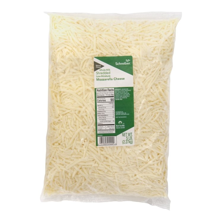 SCHREIBER LOW MOISTURE WHOLE MILK MOZZARELLA CHEESE FEATHER SHREDDED