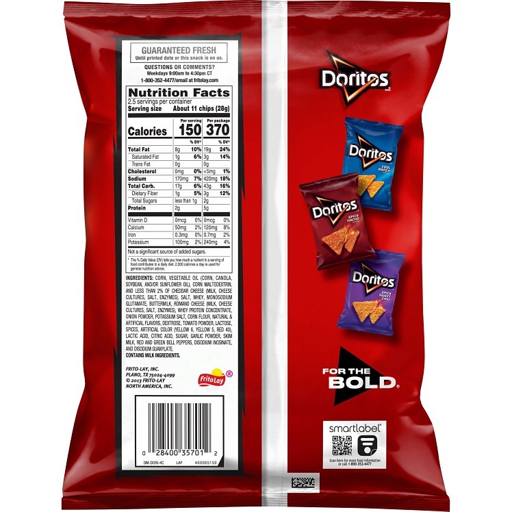 DORITOS YELLOW CORN TORTILLA NACHO CHIP