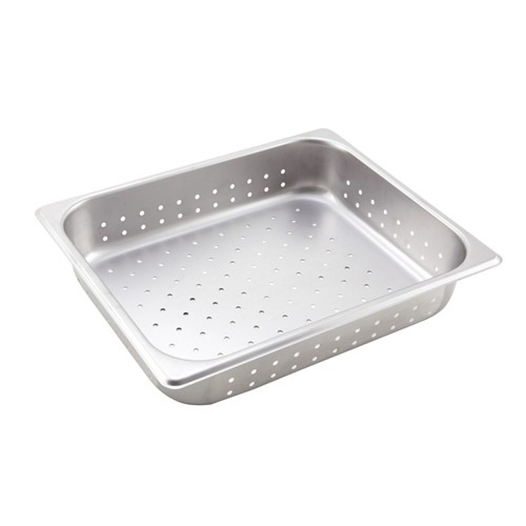 WINCO STAINLESS STEEL STEAM TABLE PAN 1/2 SIZE 2.5 INCH DEPTH