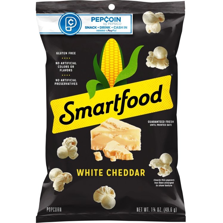 SMARTFOOD POPCORN WHITE CHEDDAR COOKED