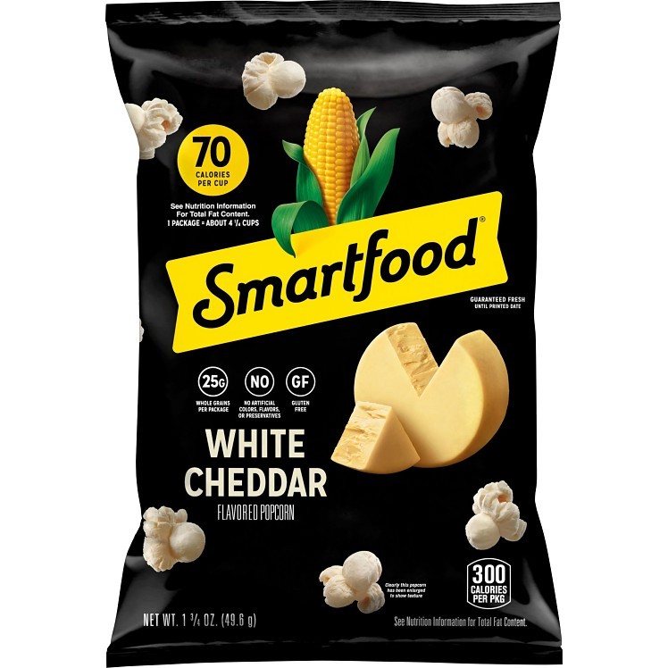 SMARTFOOD POPCORN WHITE CHEDDAR COOKED