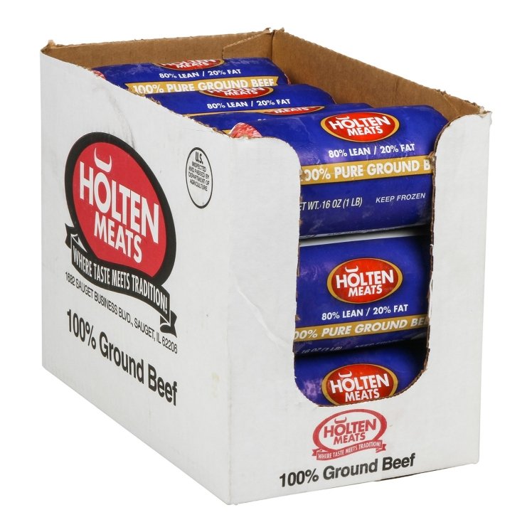 HOLTEN GROUND BEEF 80/20 MEDIUM RAW FROZEN