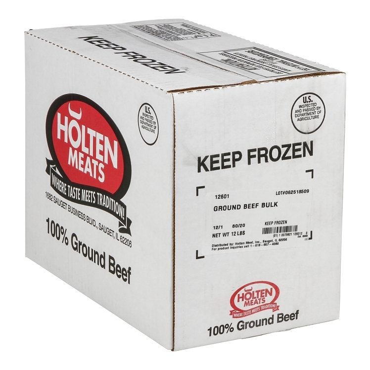 HOLTEN GROUND BEEF 80/20 MEDIUM RAW FROZEN