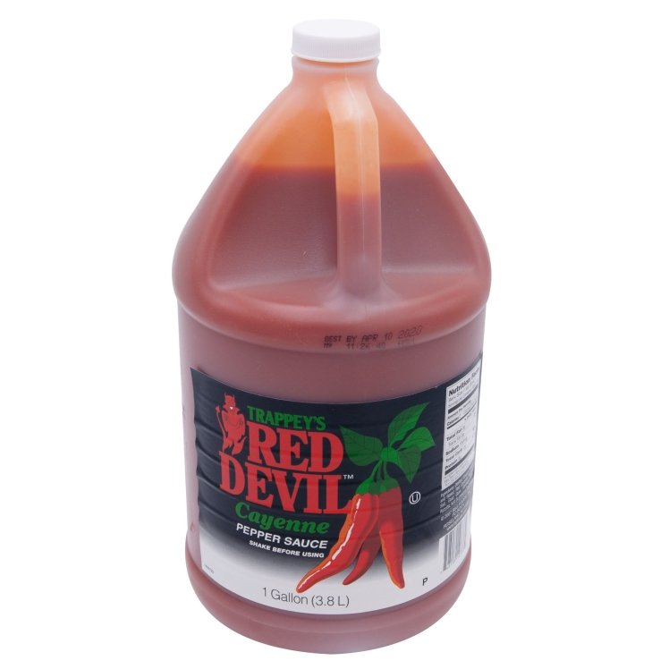 RED DEVIL HOT SAUCE PLASTIC JUG SHELF STABLE