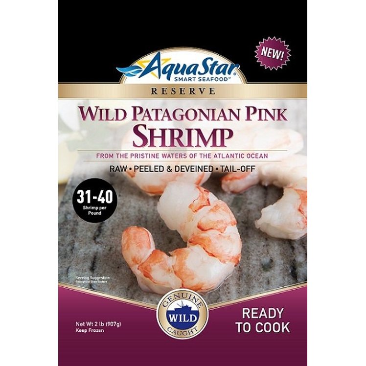AQUA STAR WILD PATAGONIAN PINK RAW SHRIMP 31/40