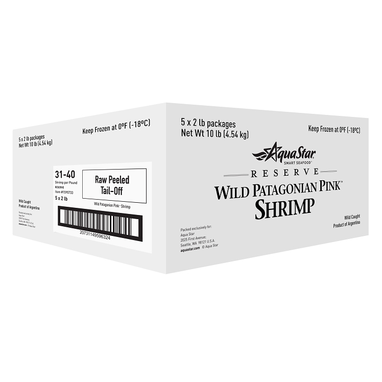 AQUA STAR WILD PATAGONIAN PINK RAW SHRIMP 31/40