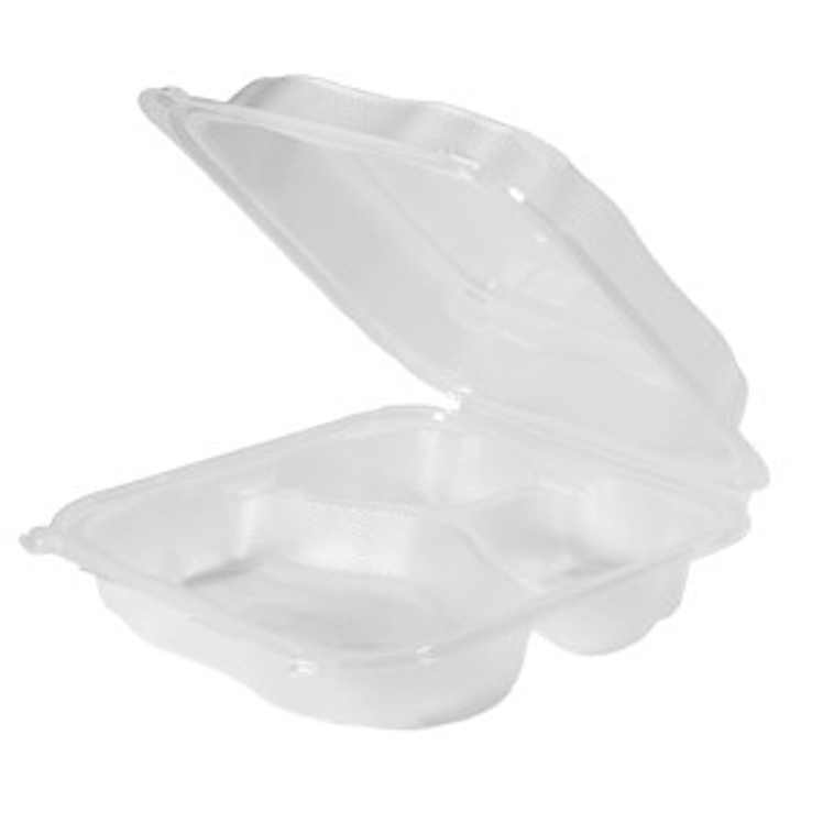 ECO-SYSTEMS CLOVER CLEAR XL 3 COMPARTMENT HINGED CONTAINER