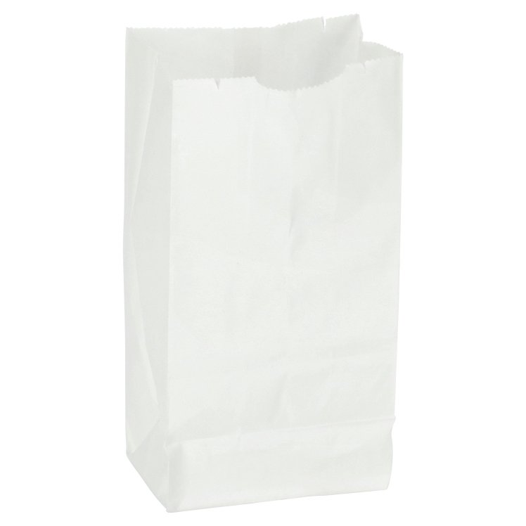 MONOGRAM 2 LB WHITE PAPER CARRY OUT BAG