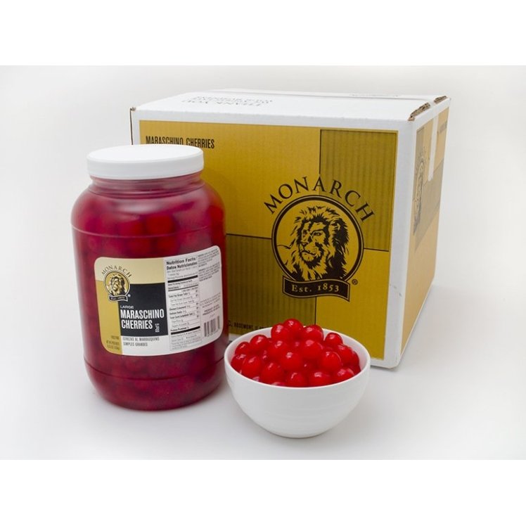 MONARCH LARGE RED MARASCHINO CHERRIES WITHOUT STEMS