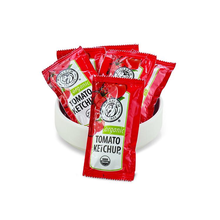 MONARCH KETCHUP, TOMATO 30% ORGANIC SINGLE SERVE FOIL PACKET SHELF