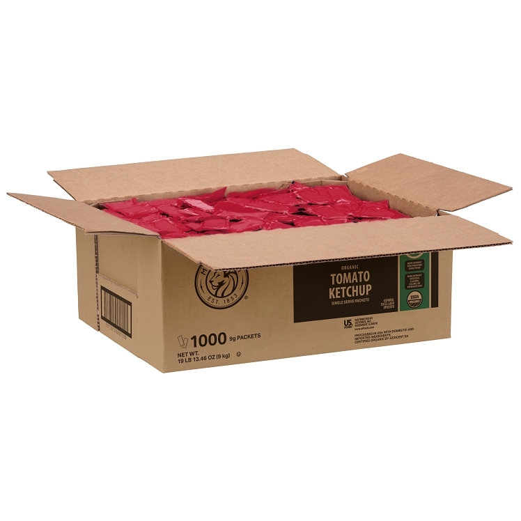 MONARCH KETCHUP, TOMATO 30% ORGANIC SINGLE SERVE FOIL PACKET SHELF