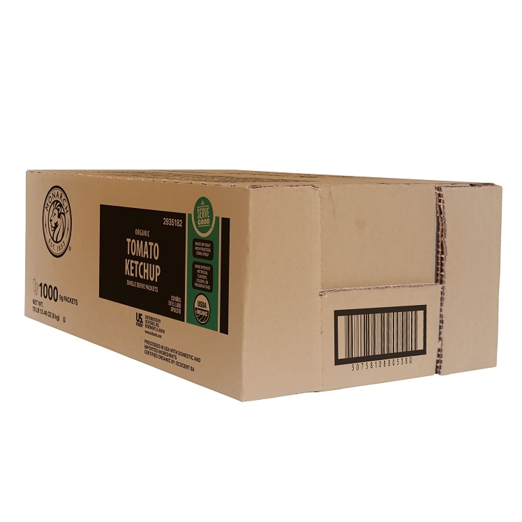 MONARCH KETCHUP, TOMATO 30% ORGANIC SINGLE SERVE FOIL PACKET SHELF