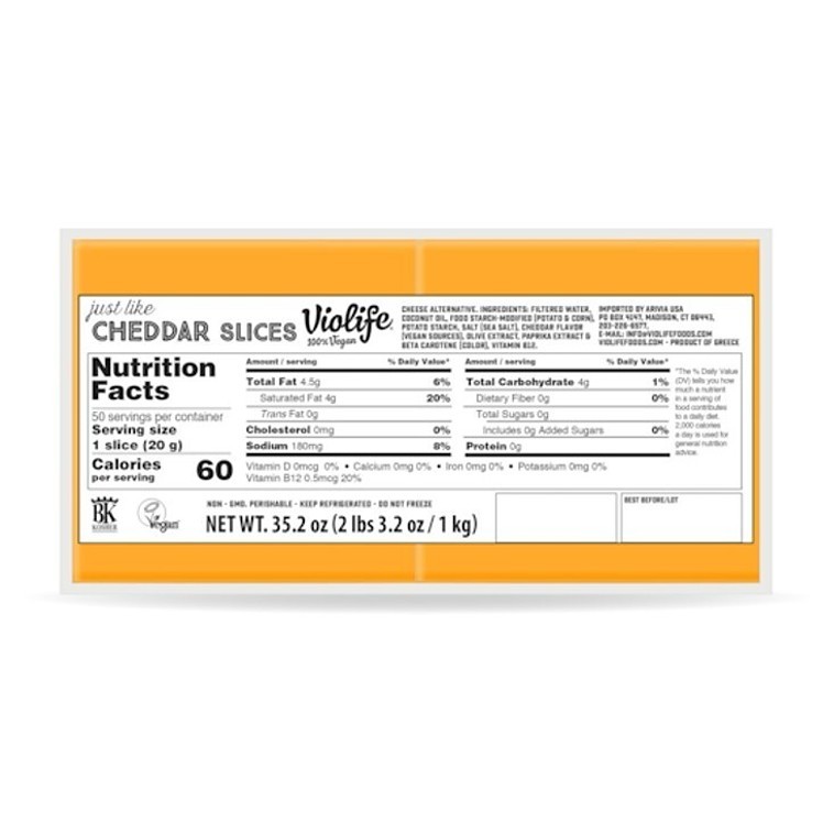 VIOLIFE DAIRY FREE CHEDDAR SLICES