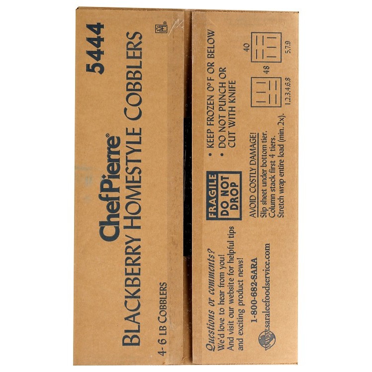 CHEF PIERRE BLACKBERRY HOMESTYLE COBBLER 1/4 SHEET UNSLICED