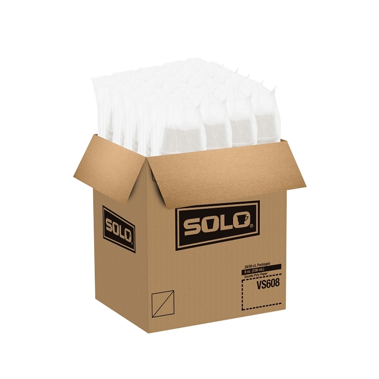 SOLO 8 OZ DOUBLE POLY PAPER FOOD CONTAINER