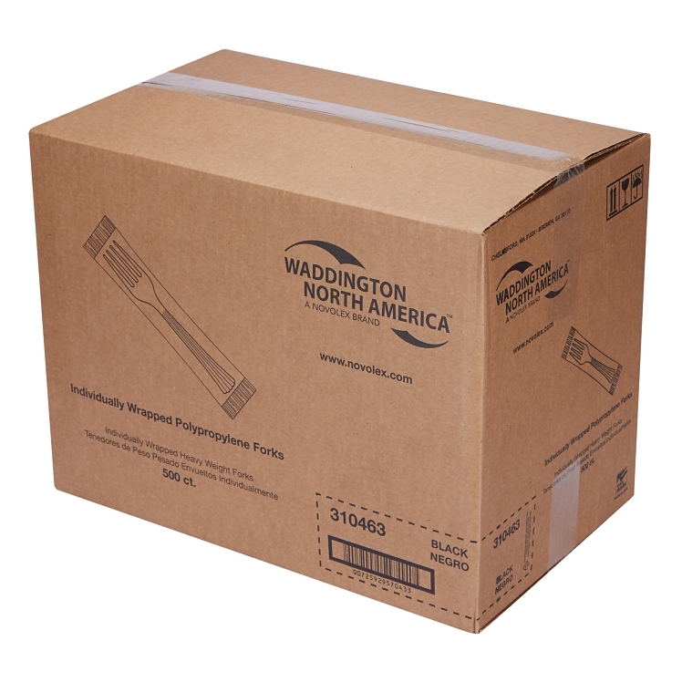FINESSE DINNERWARE WNA BLACK HEAVY WEIGHT PLASTIC FORK INDIVIDUALLY WRAPPED