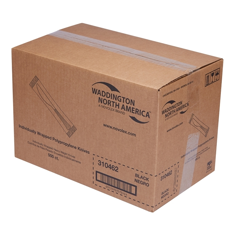 WNA BLACK HEAVY WEIGHT PLASTIC KNIFE INDIV WRAPPED