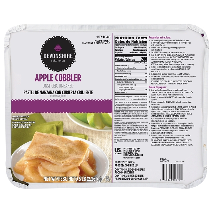 DEVONSHIRE UNSLICED RAW APPLE COBBLER