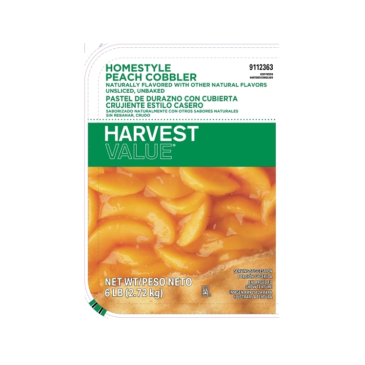 HARVEST VALUE COBBLER PEACH UNSLICED HOMESTYLE
