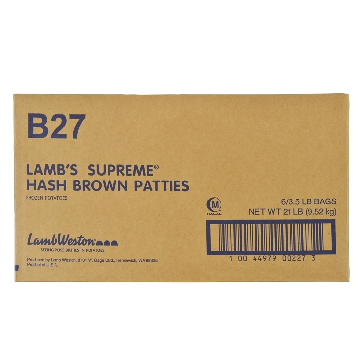 LAMBS SUPREME POTATO HASH BROWN PATTY RECIPE 2.5 OUNCES