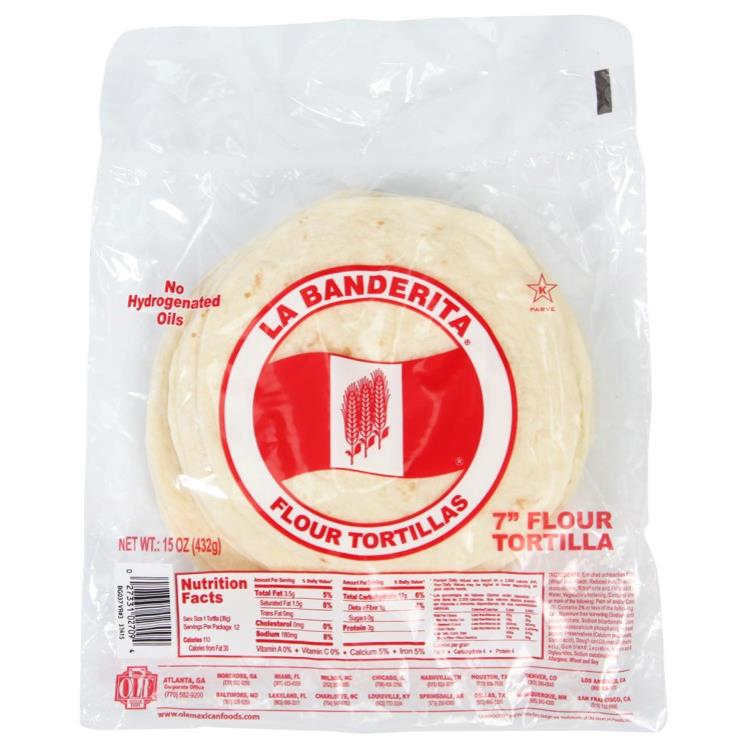 LA BANDERITA PRESSED FLOUR TORTILLA 7 INCH
