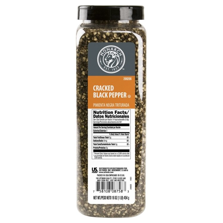 MONARCH SPICE PEPPER BLACK CRACKED PLASTIC SHAKER