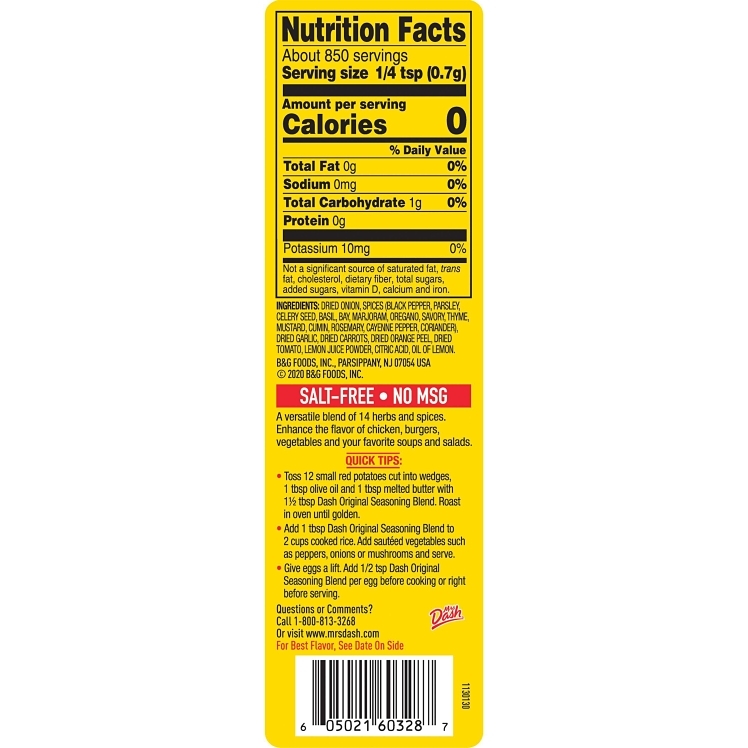 MRS. DASH SEASONING BLEND ORIGINAL