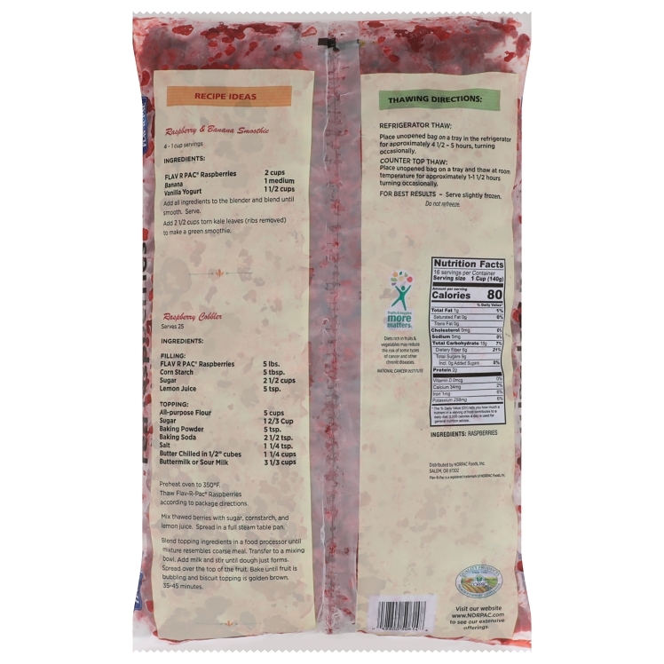FLAV-R-PAC IQF FROZEN RASPBERRIES