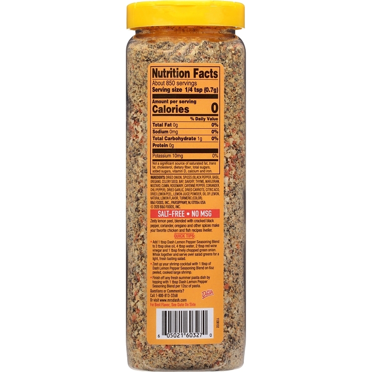 DASH MRS DASH LEMON PEPPER SEASONING BLEND