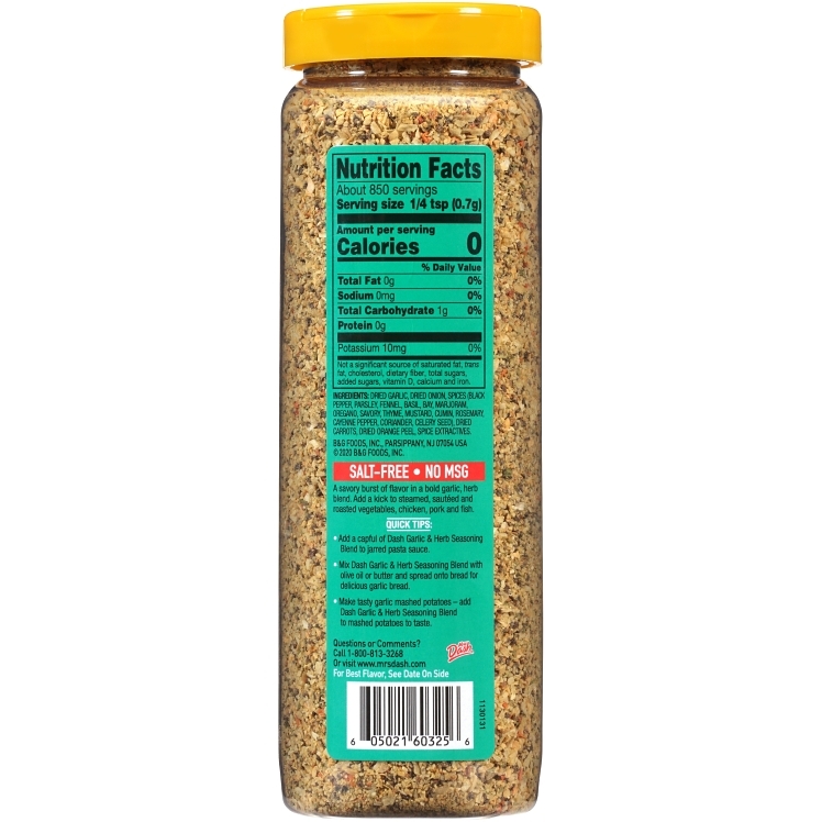 MRS. DASH SEASONING BLEND GARLIC AND HERB