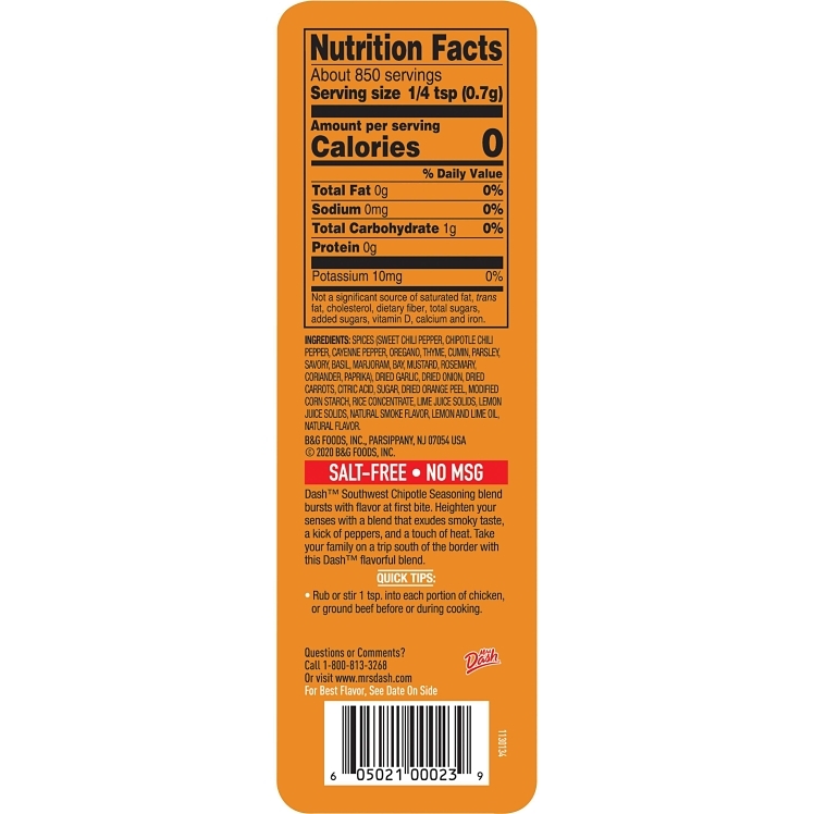 MRS. DASH SOUTHWEST CHIPOTLE SEASONING BLEND