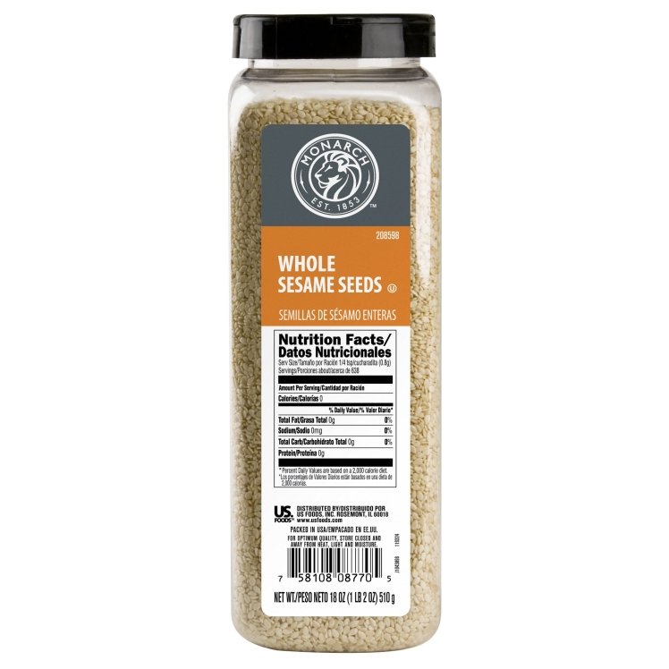 MONARCH WHOLE PLASTIC CONTAINER SESAME SEED