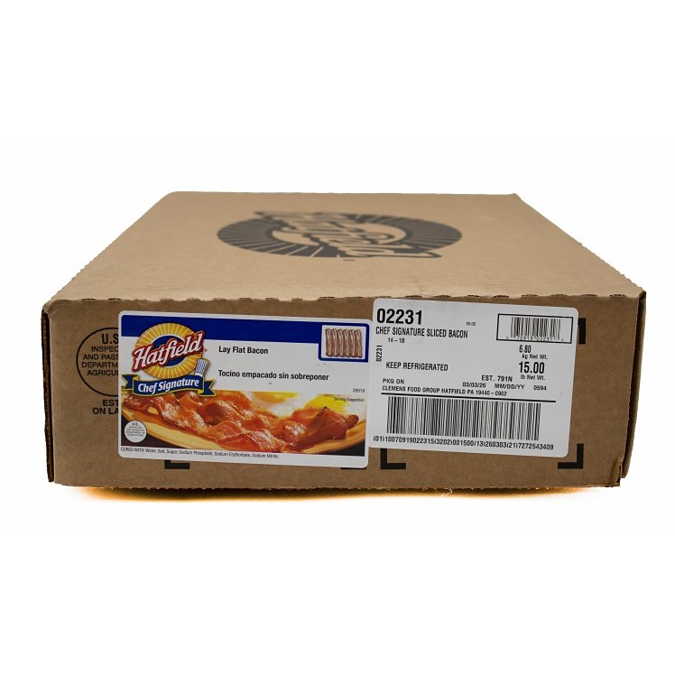 CHEF PLEASER BACON PORK 14-18 COUNT SMOKED RAW