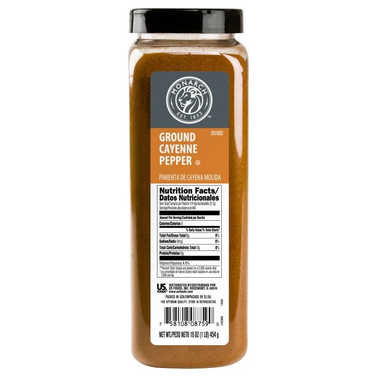 Monarch Ground Cayenne Pepper in Plastic Shaker Bottle