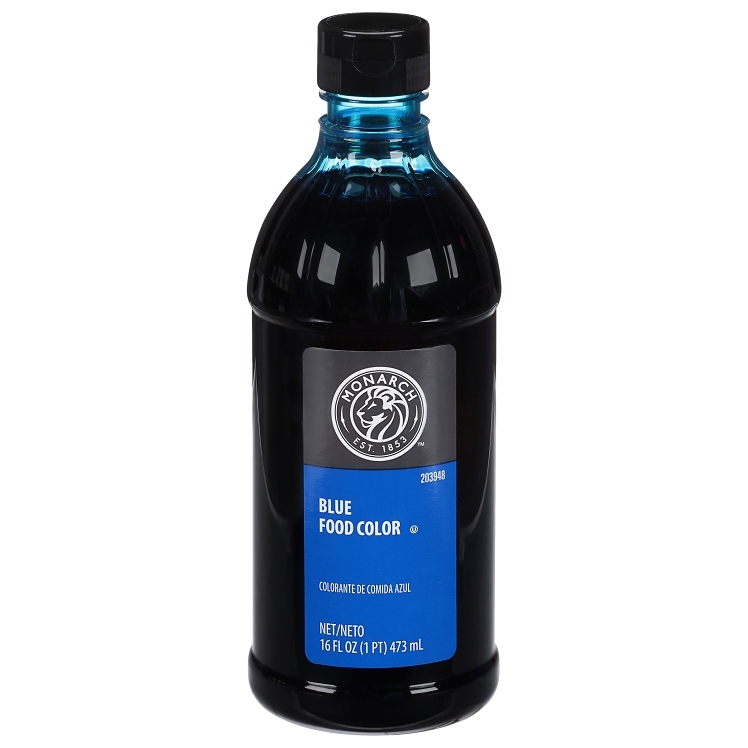 MONARCH FOOD COLORING BLUE LIQUID BOTTLE