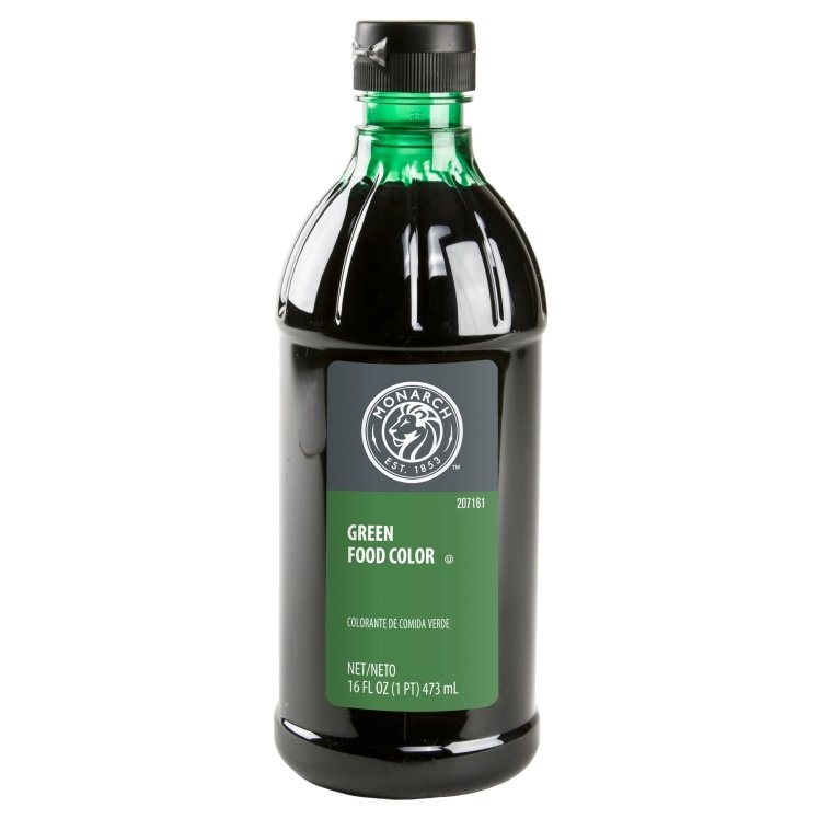 MONARCH GREEN LIQUID FOOD COLORING BOTTLE