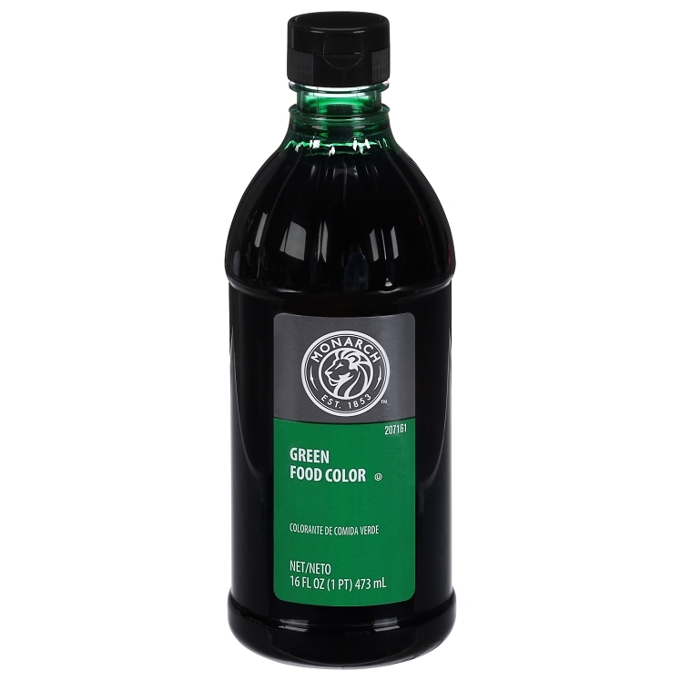 MONARCH GREEN LIQUID FOOD COLORING BOTTLE