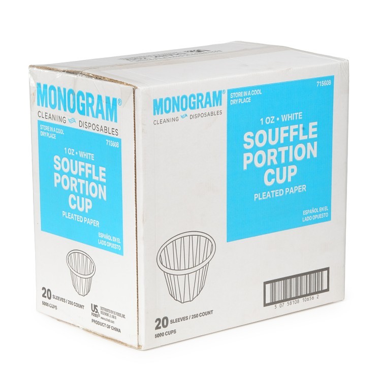 MONOGRAM CUP PAPER 1 OZ WHITE PLATED