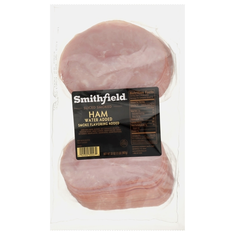 SMITHFIELD SLICED HAM WATER ADDED SMOKED REF 6/2LB
