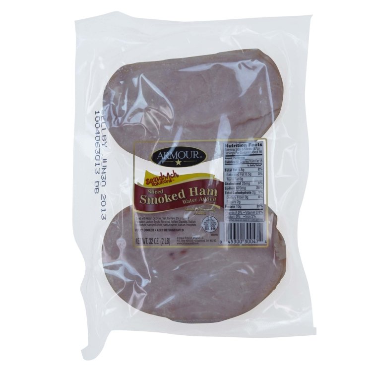 SMITHFIELD SLICED HAM WATER ADDED SMOKED REF 6/2LB
