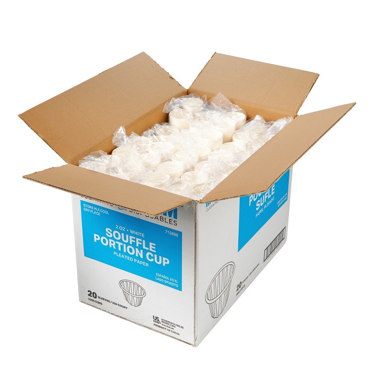 MONOGRAM CUP, SFLE PAPER 2 OZ WHITE PLATED
