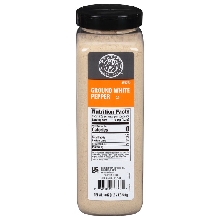 MONARCH SPICE WHITE GROUND PLASTIC SHAKER