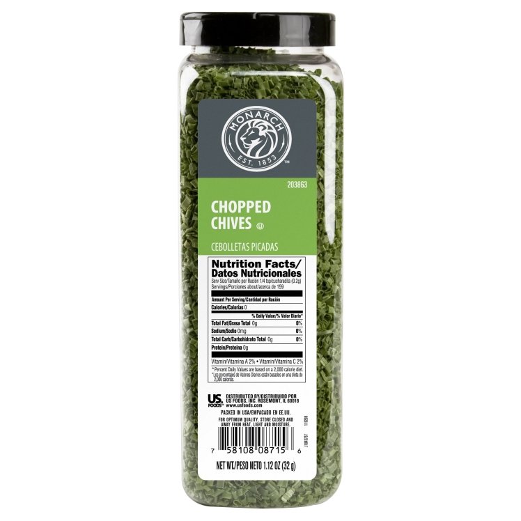 MONARCH CHOPPED CHIVE SPICE PLASTIC SHAKER