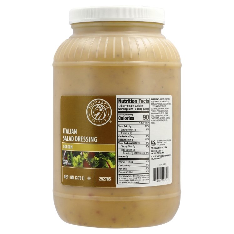 MONARCH GOLDEN ITALIAN DRESSING SHELF STABLE PLASTIC JAR