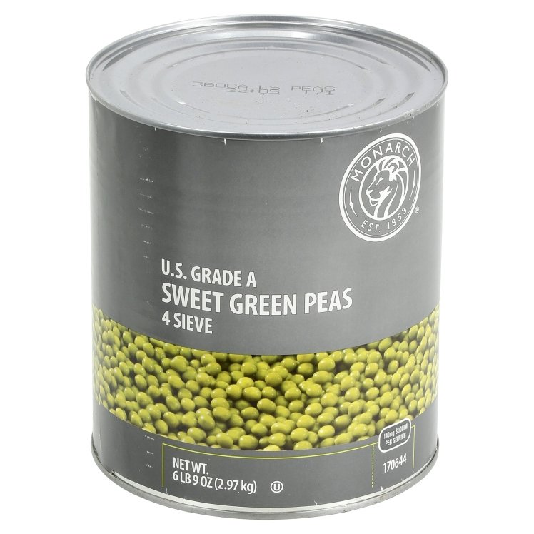MONARCH FANCY CANNED SWEET GREEN PEAS SIEVED