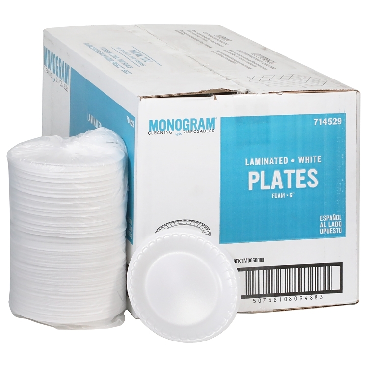 MONOGRAM 6 IN 1 COMPARTMENT WHITE LAMINATED PLATE