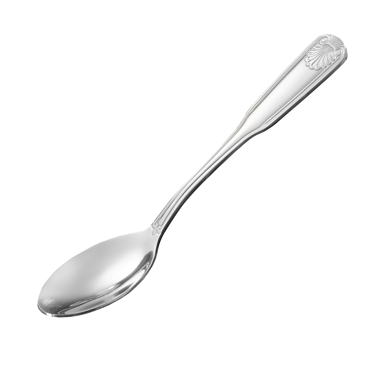 SUPERIOR / CES SPOON TEA SHELL STAINLESS STEEL HEAVY WEIGHT