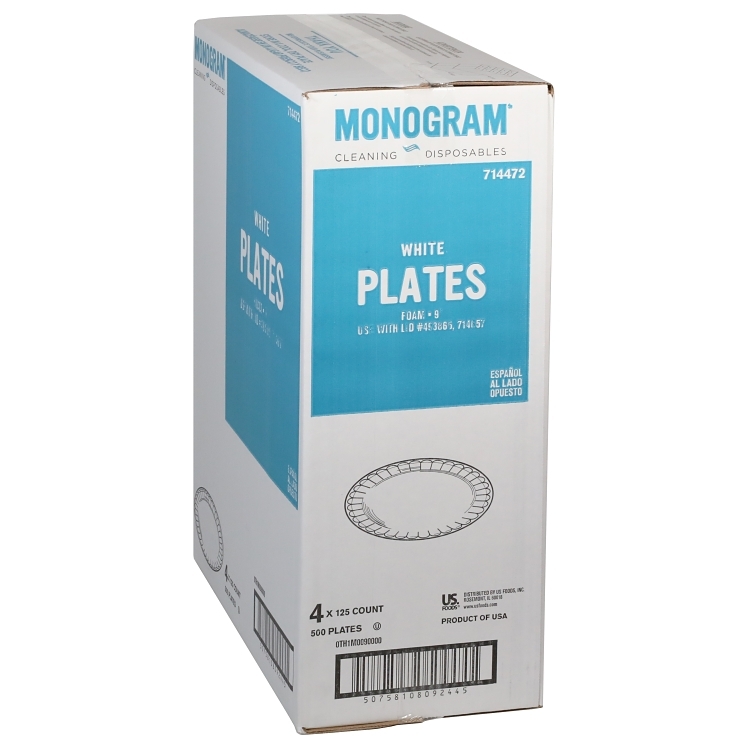 MONOGRAM 9 1 COMPARTMENT WHITE FOAM PLATE