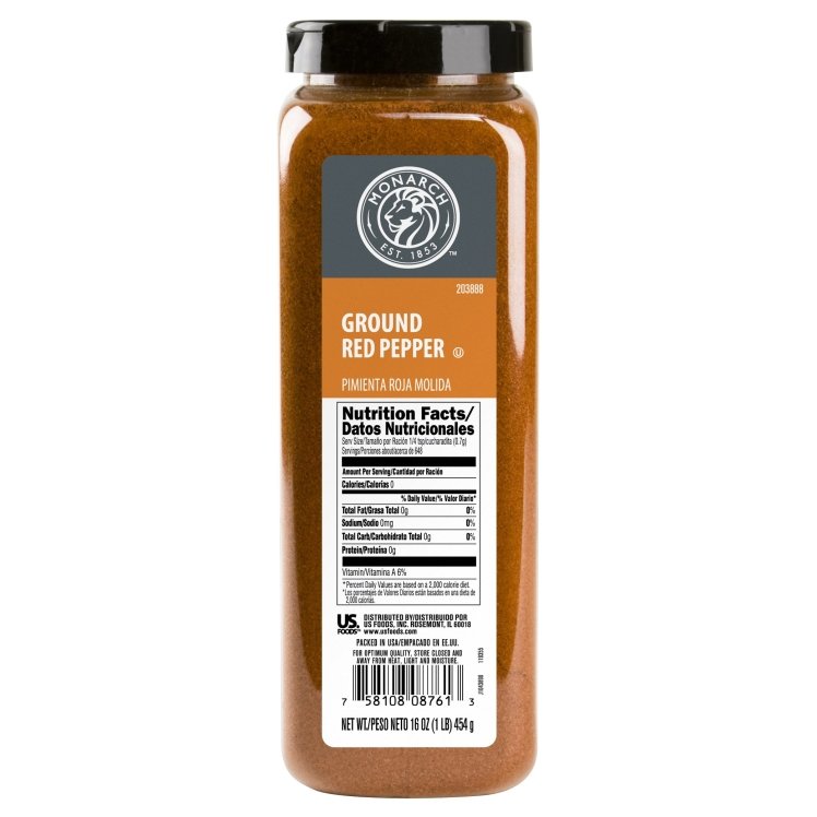 MONARCH RED GROUND PEPPER PLASTIC SHAKER