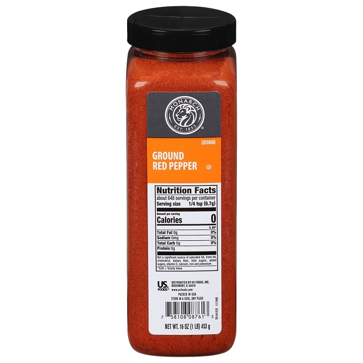 MONARCH RED GROUND PEPPER PLASTIC SHAKER